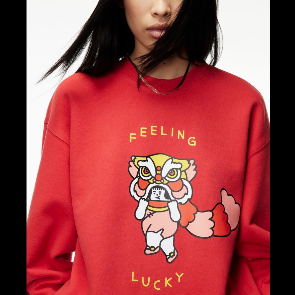 Lunar New Year - Aritzia Collab. Cozy BF Crew x Debbie Tea Collab